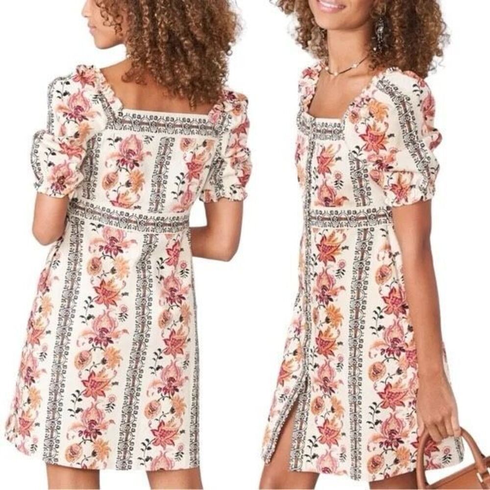 Spartina Catrina Denim Dress in floral Linden Thistle Stripe Women’s Size XS